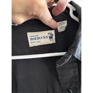 Vintage Roebucks Pearl Snap Button Down Mens Size M